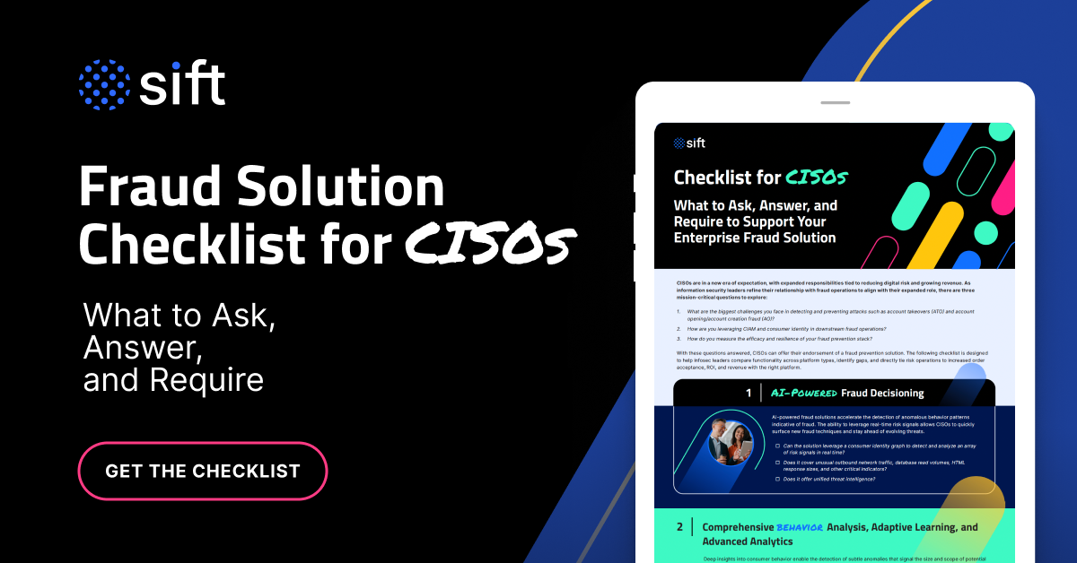 Fraud Solution Checklist for CISOs | Sift